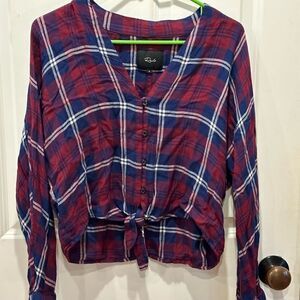 Rails small cropped plaid shirt long sleeve